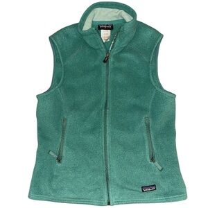 Patagonia Synchilla Vest Women Green Fleece Full Zip Pocket L